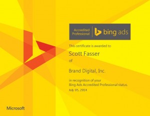 Scott's Bing Accreditation Certificate - WooHoo!