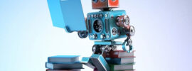 Robot Reading - AI and Machine Learning Fun Graphic